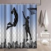 Dunking Basketball Sports Street Boys Shower Curtain - Athletic Bathroom Decor