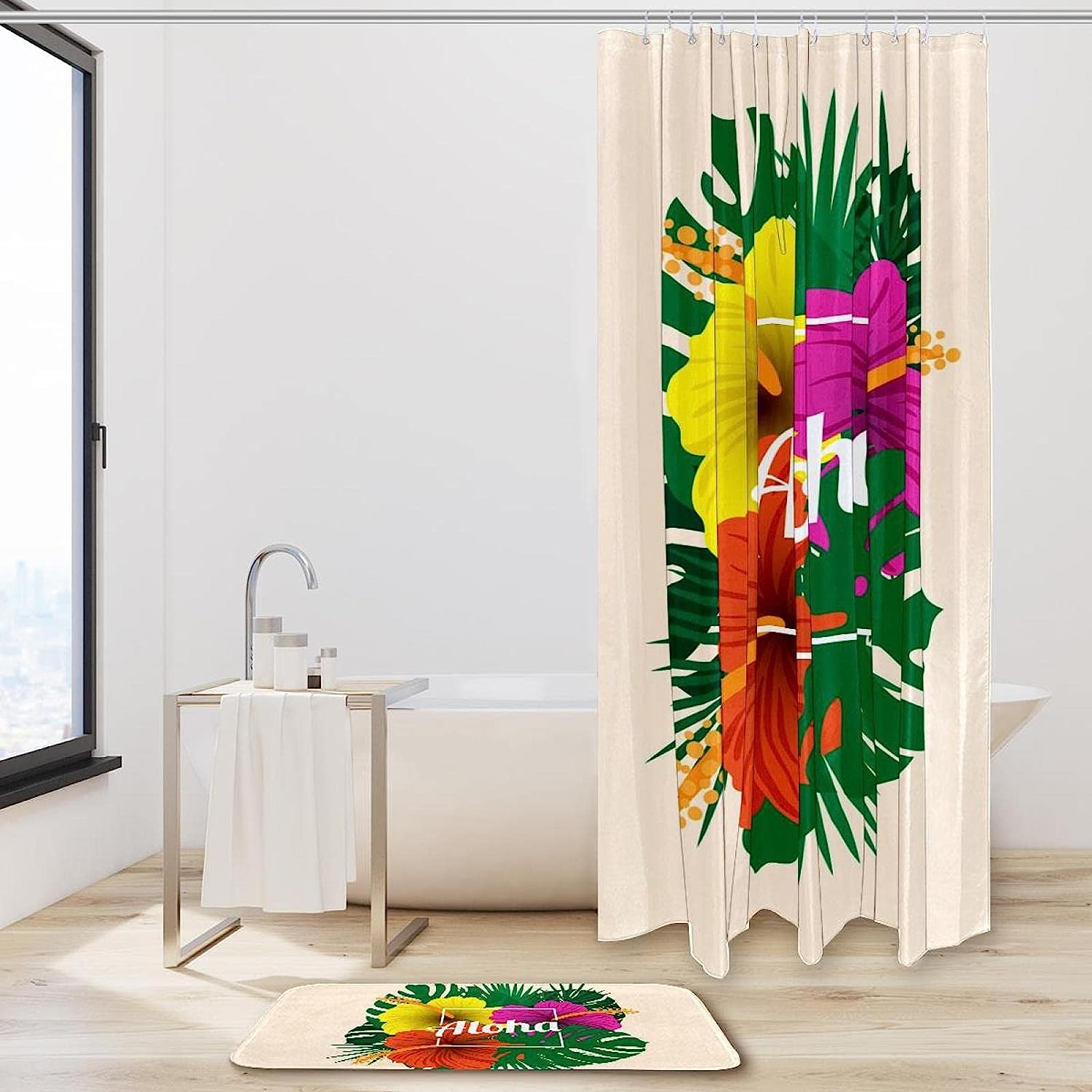 Durable And Stylish Fabric Hawaiian Aloha Shower Curtain Liner