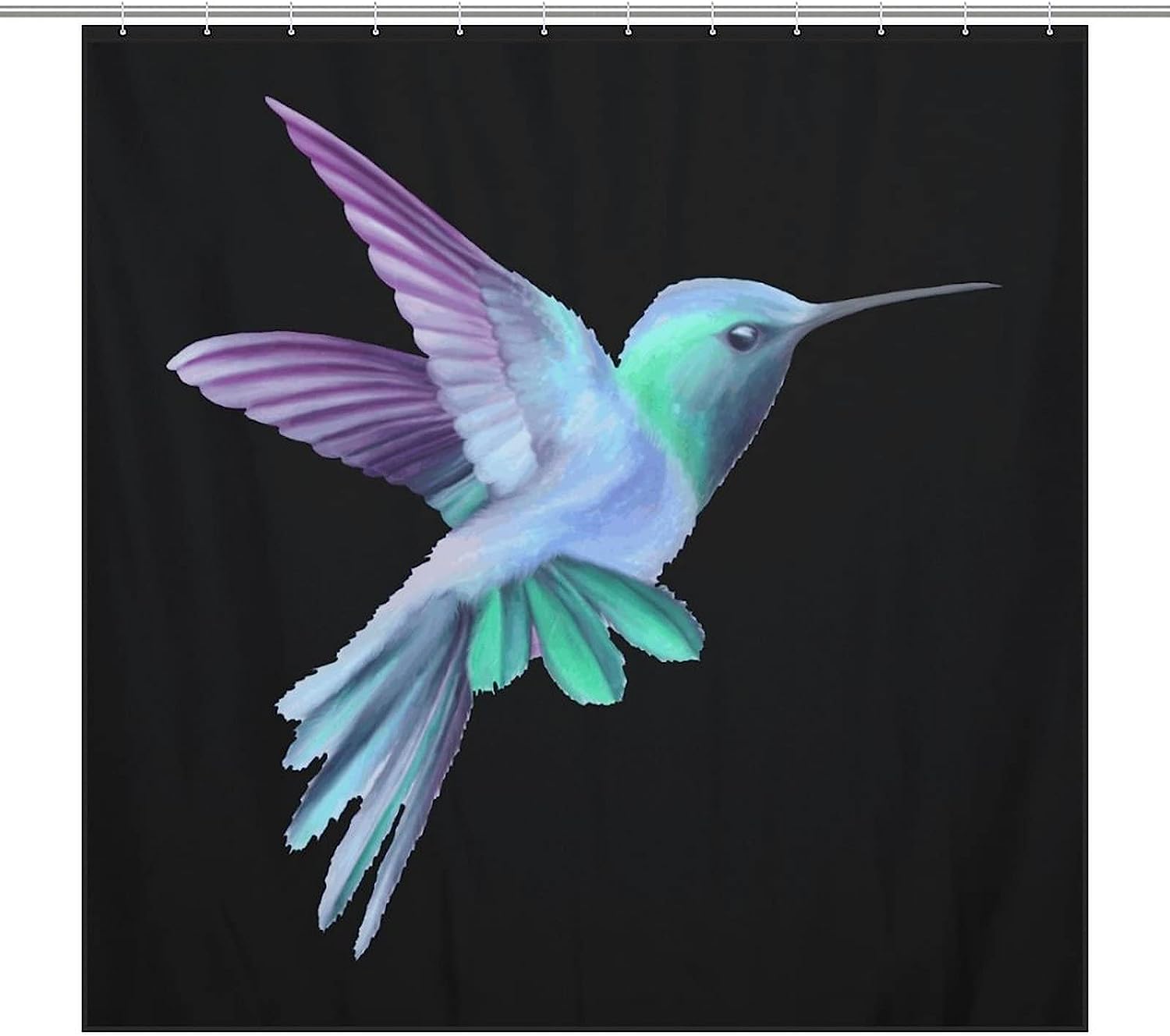 Durable And Washable Flying Hummingbird Shower Curtain Fabric - Elegant And Decorative Curtain For Your Bathroom