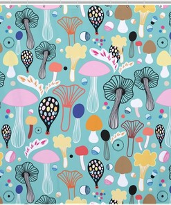 Durable Fabric Colorful Mushrooms Shower Curtain For Vibrant Bathroom Decor