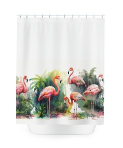 Durable Fabric Flamingo Shower Curtain For A Long-Lasting Bathroom