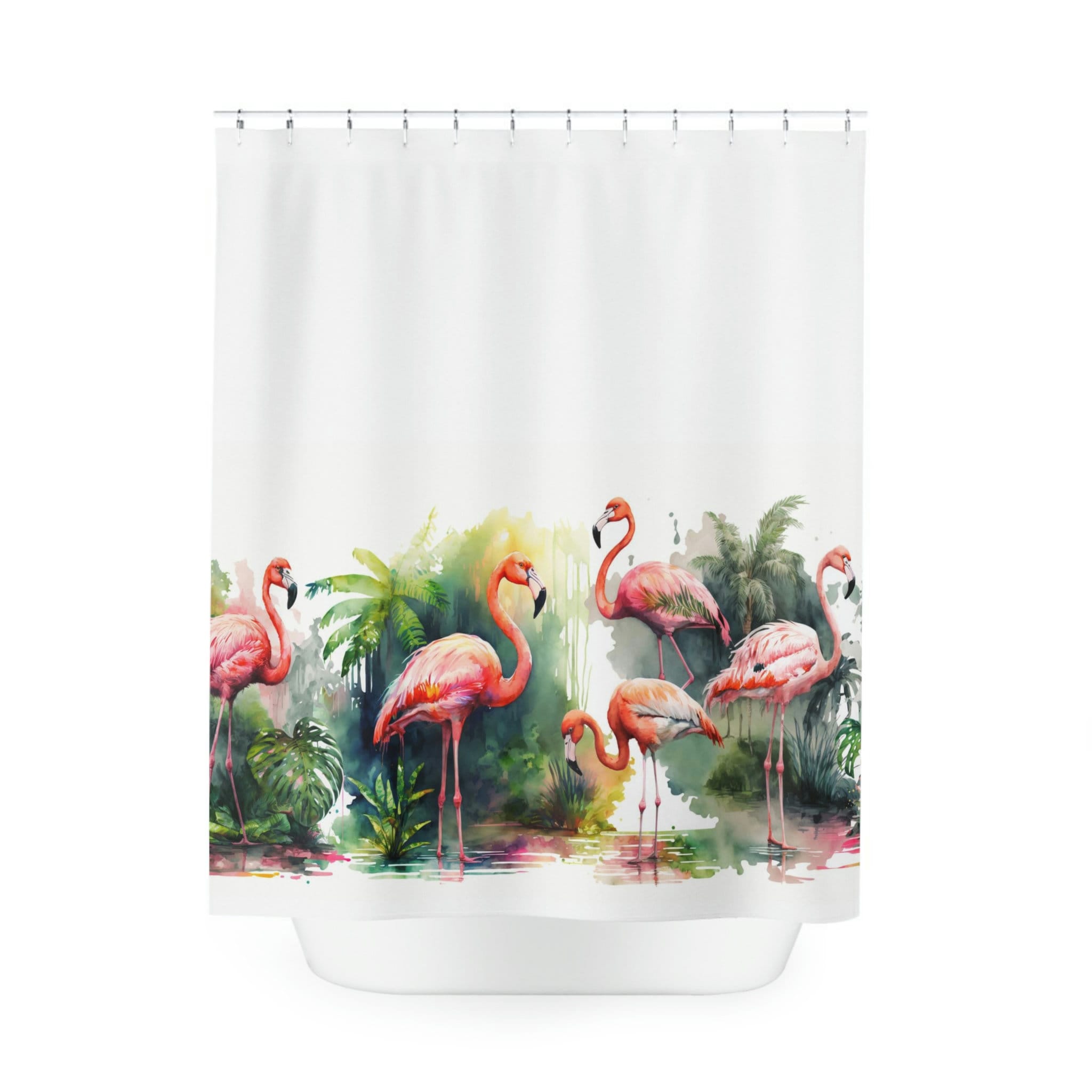 Durable Fabric Flamingo Shower Curtain For A Long-Lasting Bathroom