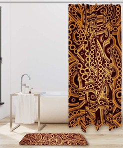Durable Fabric Octopus Shower Curtain: Suckers Pattern Paisley.
