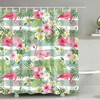 Durable Hawaii Palm And Tropical Leaves Print Shower Curtain For Summer Bathroom Decor