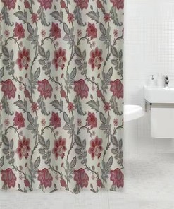Durable, Microfiber Floral Fabric Shower Bath Curtain For A Practical Bathroom
