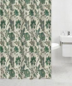 Durable, Microfiber Floral Fabric Shower Bath Curtain For A Practical Bathroom