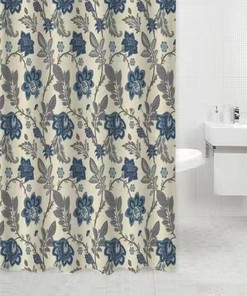 Durable, Microfiber Floral Fabric Shower Bath Curtain For A Practical Bathroom