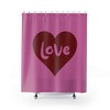 Durable Pink Love Heart Shower Curtain for a Dazzling and Exquisite Bathroom