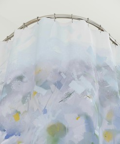 Durable Purple and Yellow Floral Shower Curtain, Bath Decor