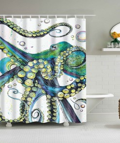 Durable Sea Creature Octopus Shower Curtain for Ocean Lovers.