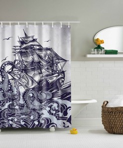 Durable Sea Creature Octopus Shower Curtain for Ocean Lovers.