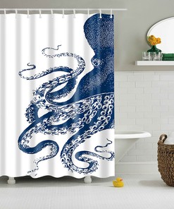 Durable Sea Creature Octopus Shower Curtain for Ocean Lovers.