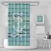 Durable Teal Blue Anchor Print Shower Curtain, Rustic Farmhouse Nautical Decor For Your Shower Stall
