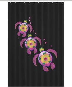 Durable Washable Hawaii Honu Sea Turtles Modern Shower Curtain