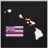 Durable Washable Hawaii State Map And Flag Bathroom Shower Curtain