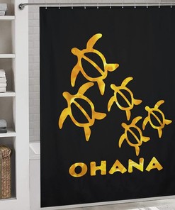 Durable Washable Hawaiian Sea Turtle Fabric Bathroom Shower Curtain - Ohana Honu