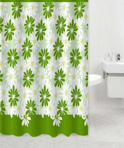 Durable, Washable Microfiber Floral Fabric Shower Bath Curtain For A Long-Lasting Bathroom 