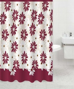 Durable, Washable Microfiber Floral Fabric Shower Bath Curtain For A Long-Lasting Bathroom
