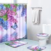 Durable Waterproof Butterfly Floral Bathroom Shower Curtain Decor