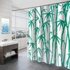 Durable Waterproof Fabric Shower Curtain with Oriental Bamboo Print 