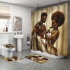 Durable Waterproof Sets African Couple Lover Sculpture Art Oil Painting Bath Curtains Shower Curtain