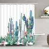 Durable Waterproof Shower Curtain - Tropical Cactus Flowers Blossom Bath Curtain