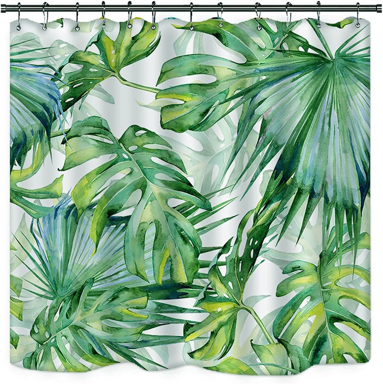 Durable and Contemporary Tropical Leaves Shower Curtain for Modern Bathroom Decor