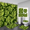 Durable and Fashionable Waterproof Tropical Plant Leaves Shower Curtain for Your Bathroom Decor