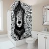 Durable and Washable Viking War Bear Fall Curtains Shower Curtain for Bathroom- White Curtain