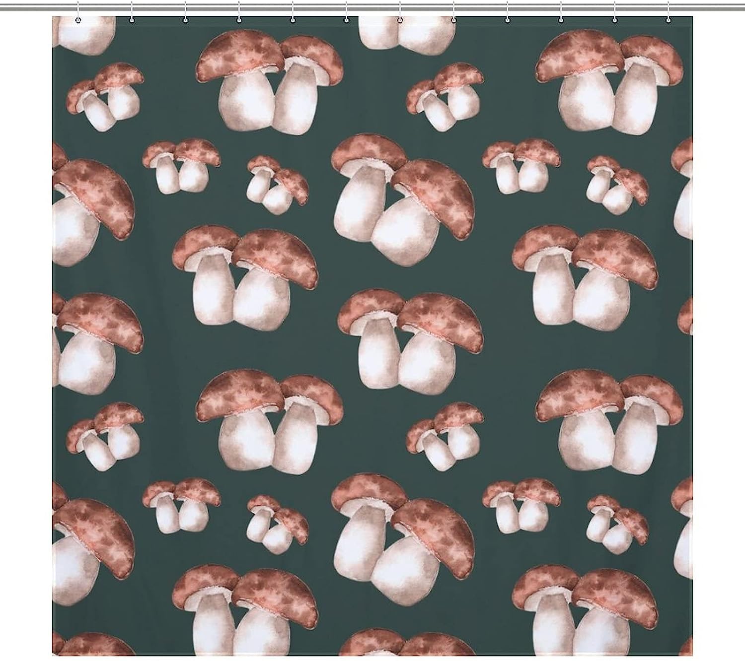 Durable and Waterproof Porcini Mushroom Bathroom Shower Curtain