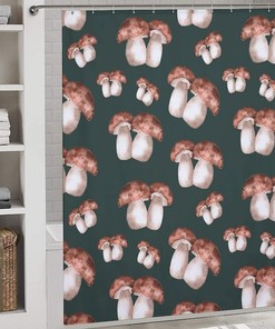 Durable and Waterproof Porcini Mushroom Bathroom Shower Curtain