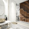 Earth Tone Agate Quartz And Marble Print Boho Shower Curtain For Minimalist Bathroom Decor