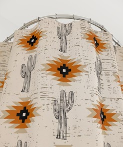 Earth Tone Aztec Print Shower Curtain for Bathroom Decor