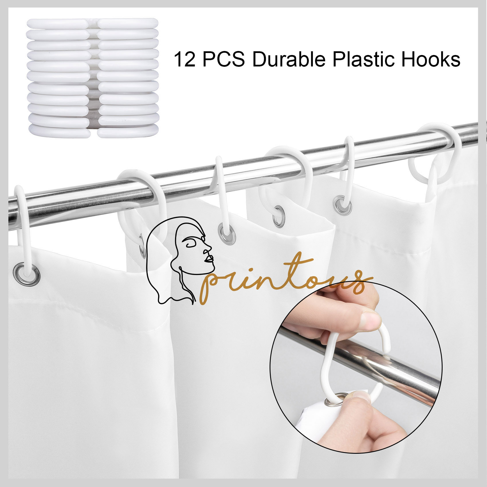 Earth Tone Moon Phase Shower Curtain: Modern Boho Bathroom Decor