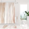 Earth Tones Boho Shower Curtain With Blush Beige Abstract Art For Modern Bathroom Decor
