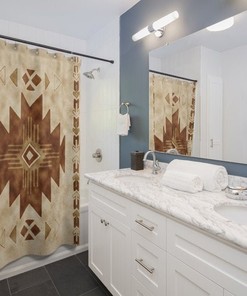 Earth Tones Tribal Shower Curtain - Native American Bathroom Decor