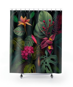 Earth Tones: Tropical Rainforest Shower Curtain for Natural Bathroom Decor