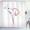 Earth'S Miracle Labrador Shower Curtain - Cloth Fabric Bathroom Decor In White Multicolor