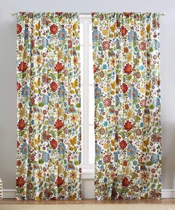 Earthy Greenland Home Astoria Curtain With Stylish Botanical Print For Cozy Home Decor