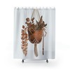 Earthy Rustic Style Macrame Oasis Shower Curtain - Add a Touch of Southwestern Desert Aesthetic to Your Boho Bathroom. 