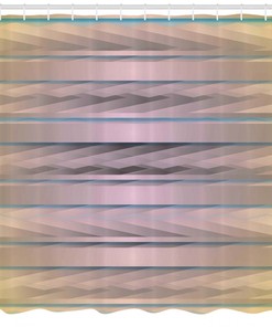Earthy Zig Zag Motif Geometric Pattern Shower Curtain For Modern Bathroom Decor