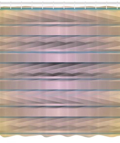 Earthy Zig Zag Motif Geometric Pattern Shower Curtain For Modern Bathroom Decor
