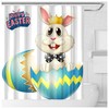 Easter Bunny Brushing Eggs Shower Curtain - Adorable Bunny Bathroom Decor