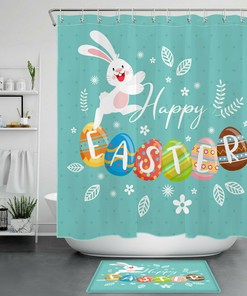 Easter Bunny Colorful Egg Shower Curtain - A Fun And Playful Addition To Your Bathroom
