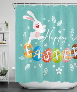 Easter Bunny Colorful Egg Shower Curtain - A Fun And Playful Addition To Your Bathroom