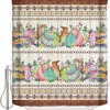 Easter Bunny Egg Shower Curtain - Spring Floral Rustic Southwest Wooden Waterproof Fabric Bathroom Decor