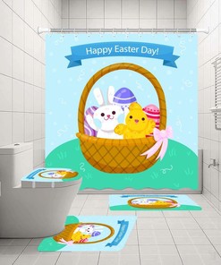 Easter Bunny Eggs Shower Curtain - Festive And Cute Prints