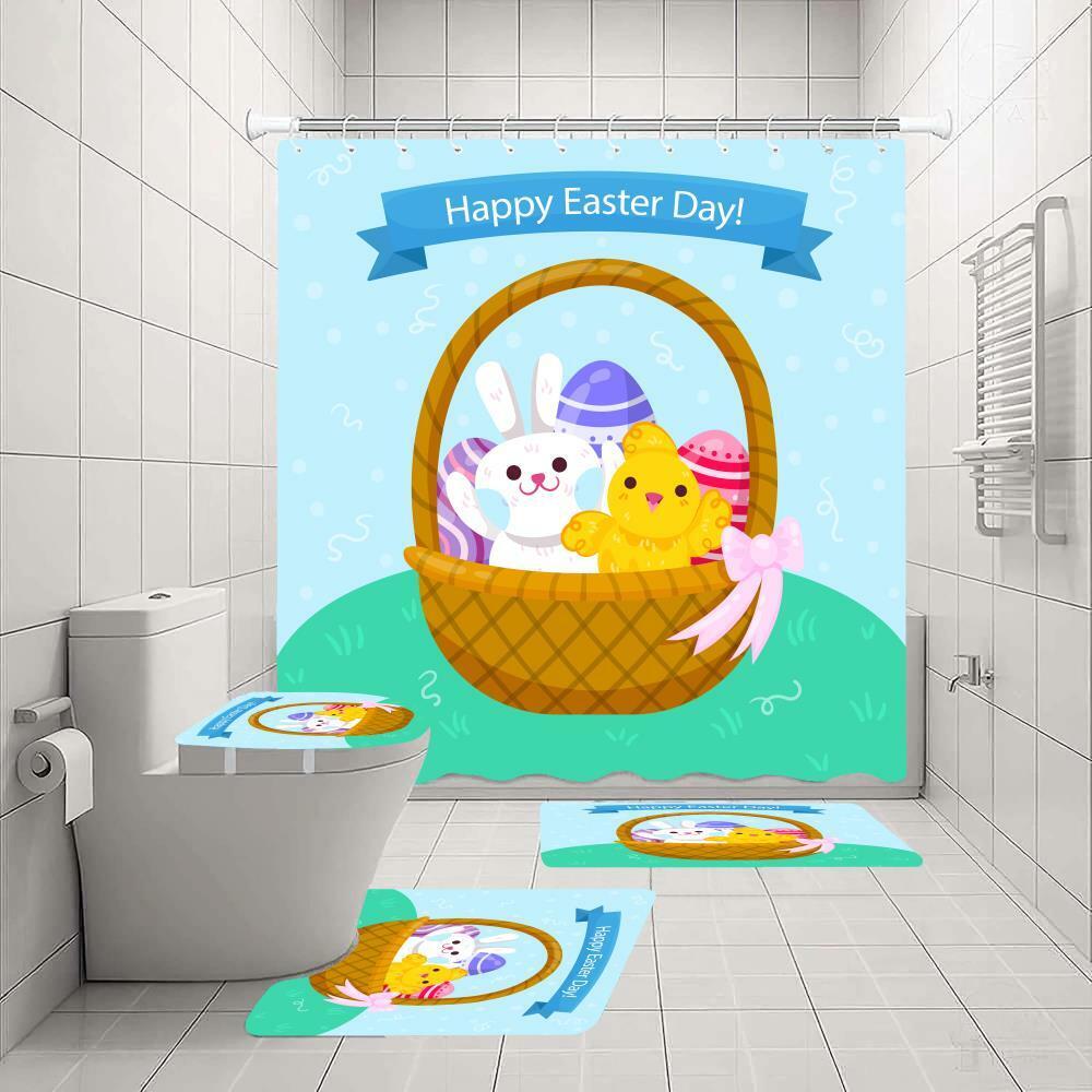 Easter Bunny Eggs Shower Curtain - Festive And Cute Prints
