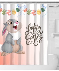 Easter Bunny Eggs Shower Curtain - Spring Nature Decor For Bathroom