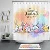 Easter Bunny Eggs Shower Curtain - Watercolor Bathroom Decor